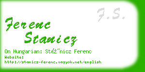 ferenc stanicz business card